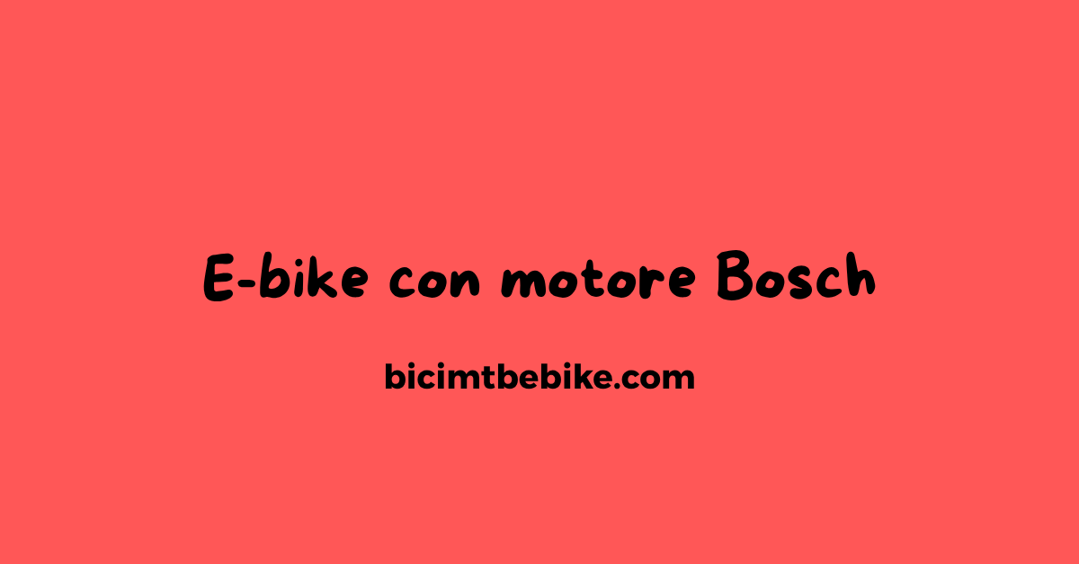 E-bike con motore Bosch, foto cover