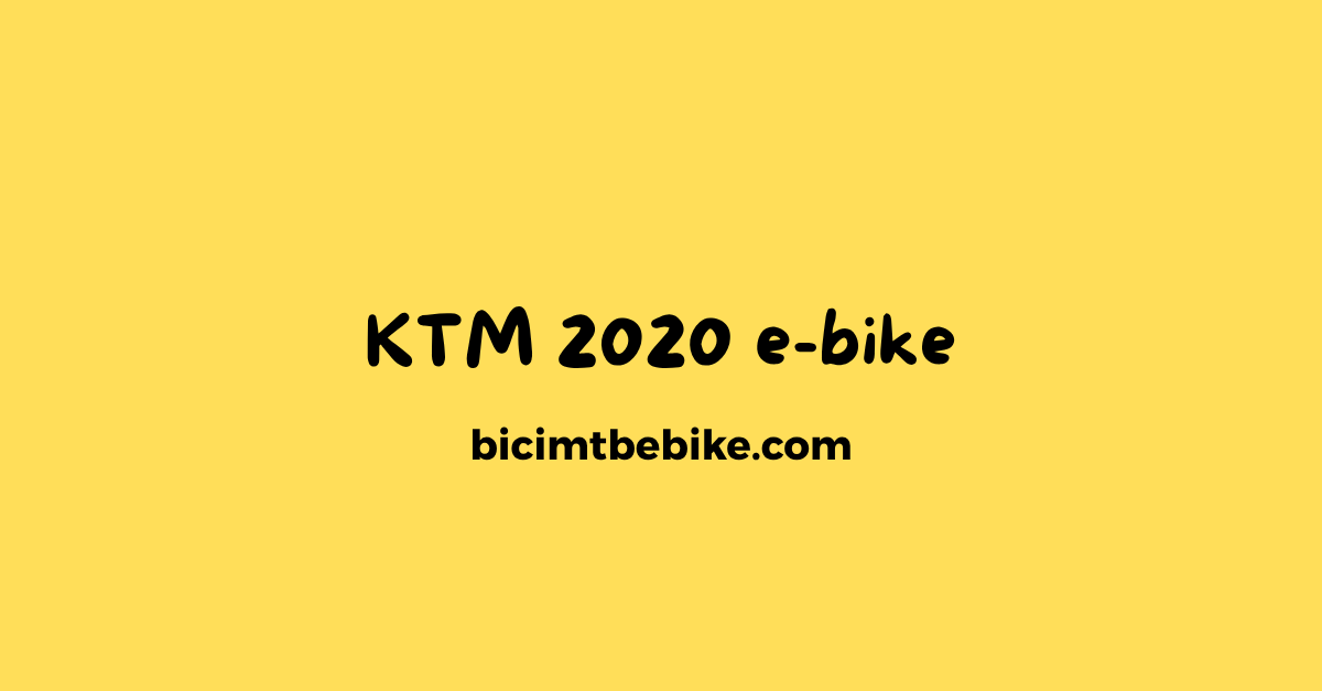 KTM 2020 ebike cover