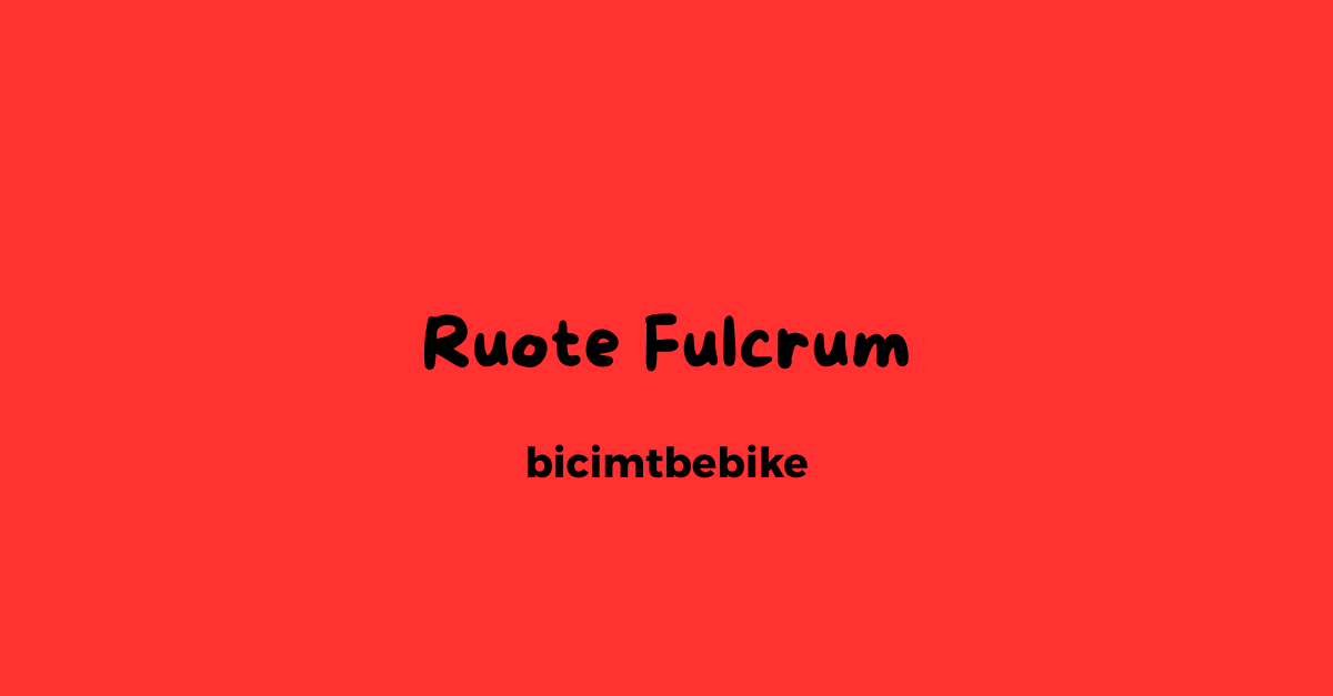 Fulcrum per freni a disco, copertina