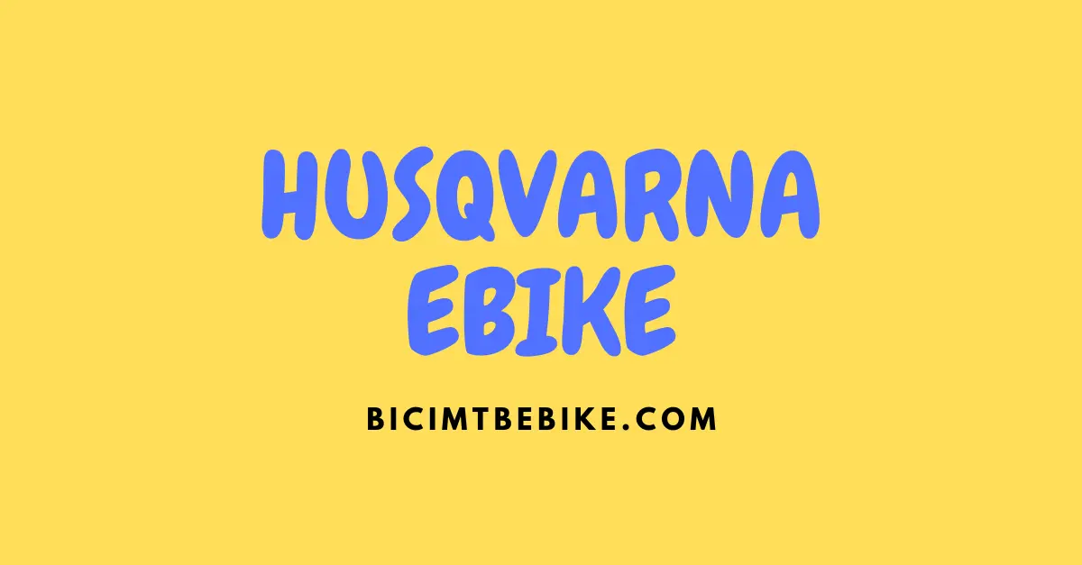 Husqvarna ebike, copertina